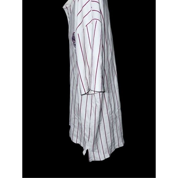 Vintage Logo Athletic  PHILIES Shirt Jersey Striped Vintage Ivory Jersey Size la - Picture 5 of 11